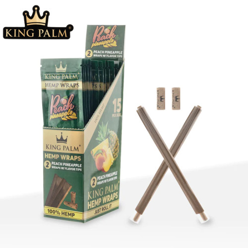 KING PALM HEMP WRAPS W/FLAVOR TIPS 2CT/15PK 